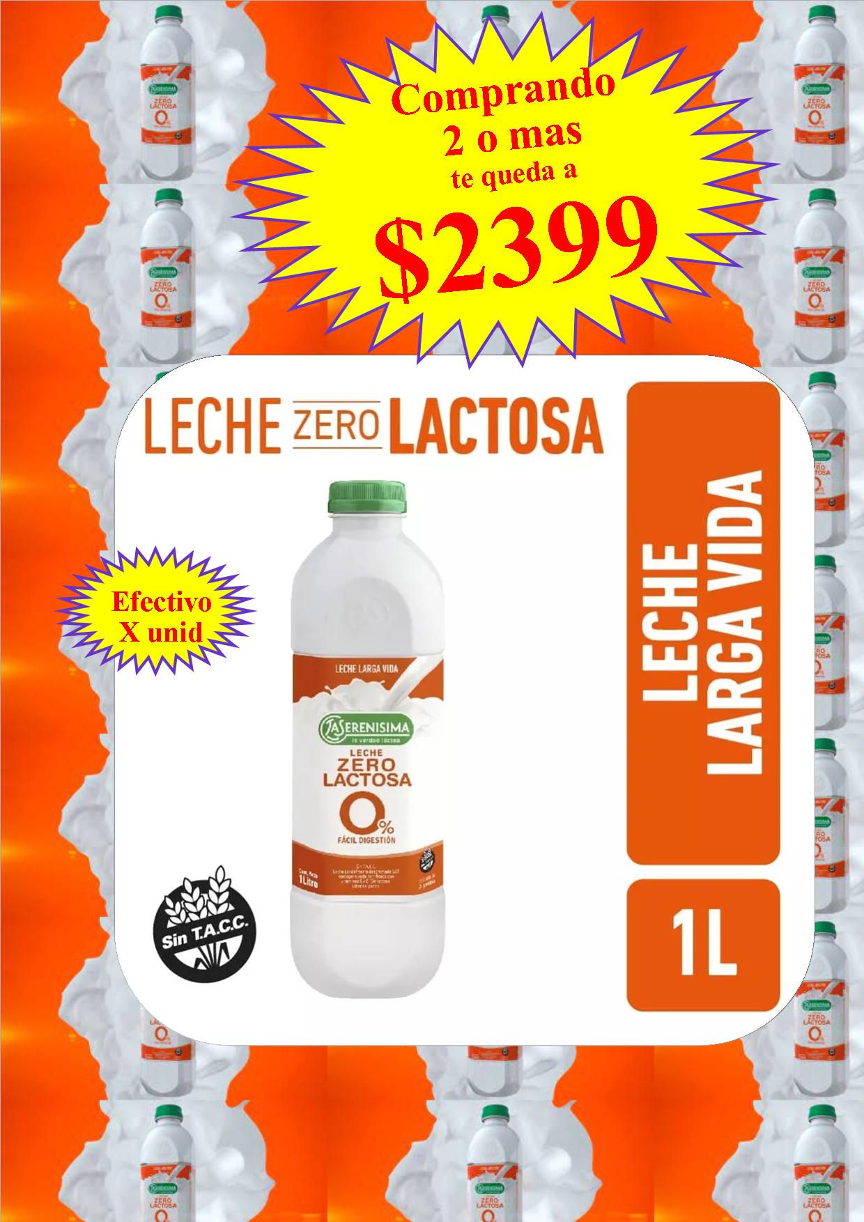 LECHE LA SERENISIMA  ZERO LACTOSA BOTELLA PLASTICA